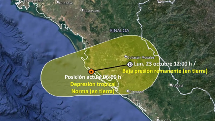 “Norma” causa estragos en Sinaloa, provoca cierre de autopistas y deja sin luz a miles de usuarios